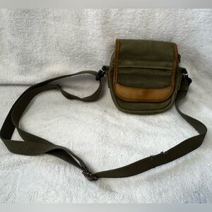 L.L. Bean Vintage Canvas and Leather Crossbody Bag, Purse